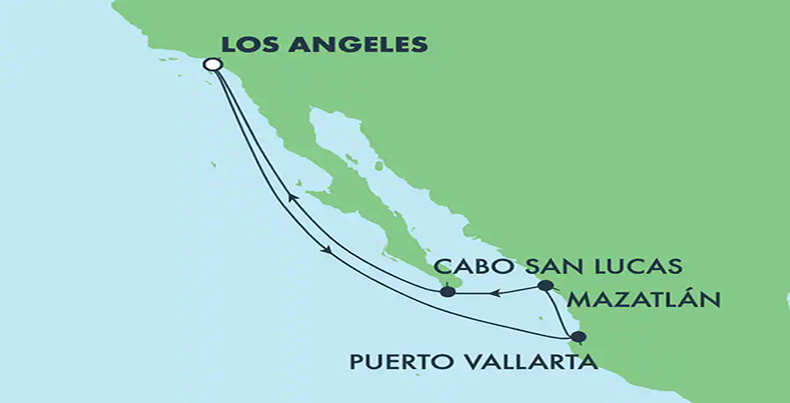멕시코 리비에라 크루즈 항해지도 웹사이트