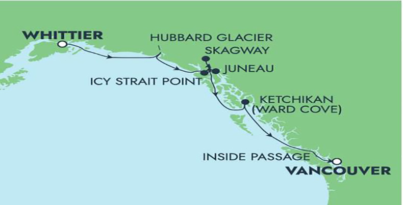 알라스카 크루즈 지도