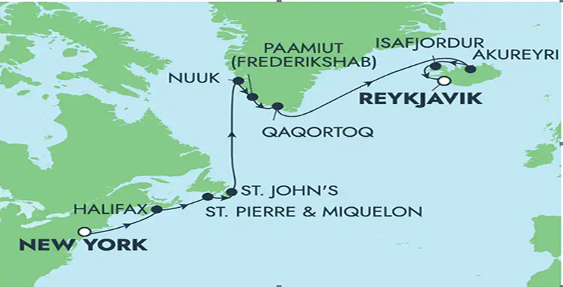 북극크루즈 항해지도 웹사이트